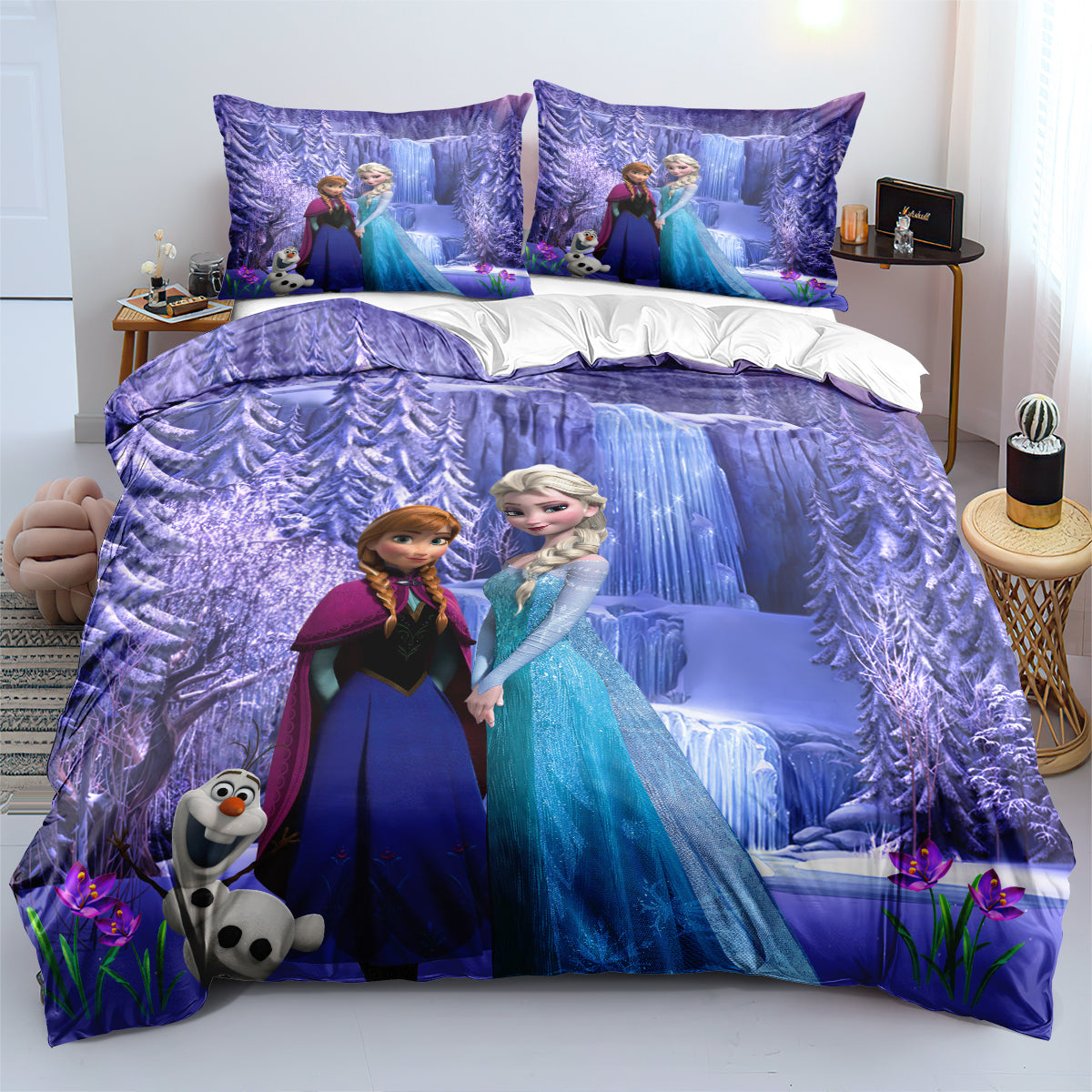 Purple Frozen Quilt Cover Set