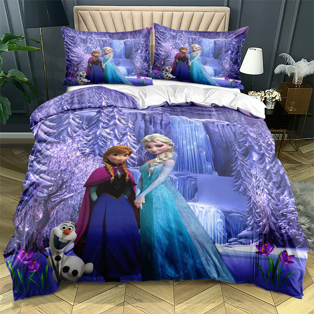 Purple Frozen Quilt Cover Set