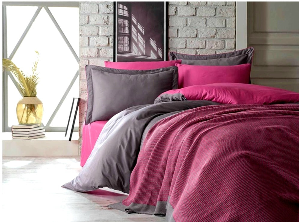 Tulip Pink 7 Piece Set with Throw