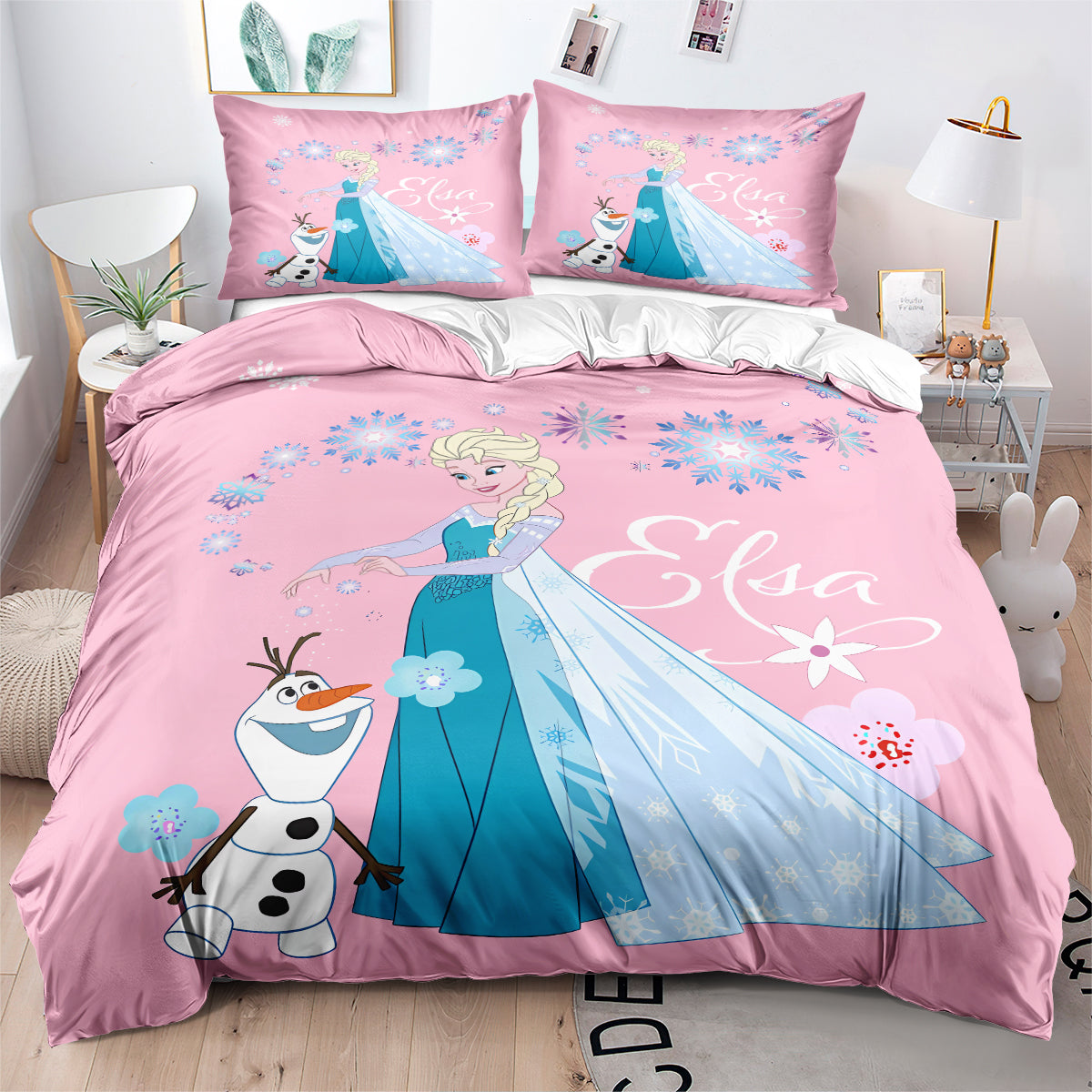 Pink Frozen Quilt Cover Set