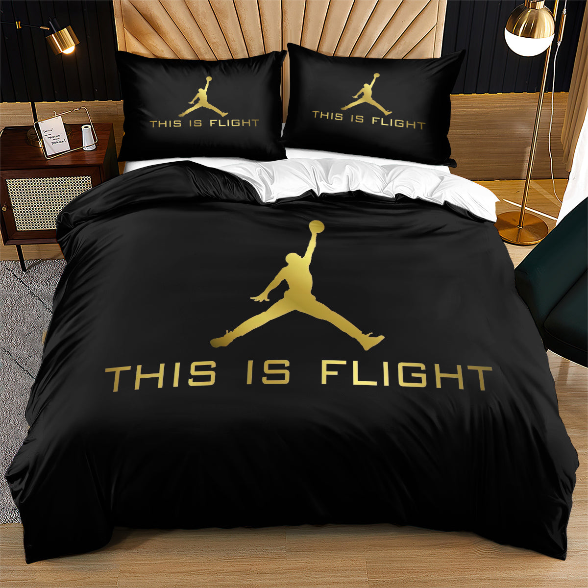 Jump Flight Gold Quilt Cover