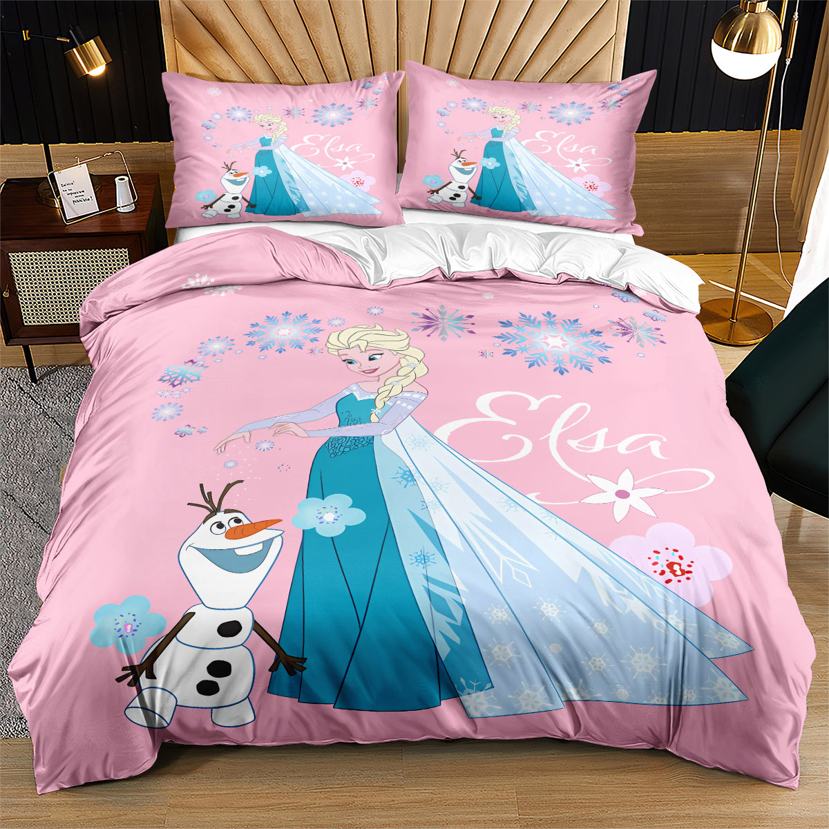 Pink Frozen Quilt Cover Set