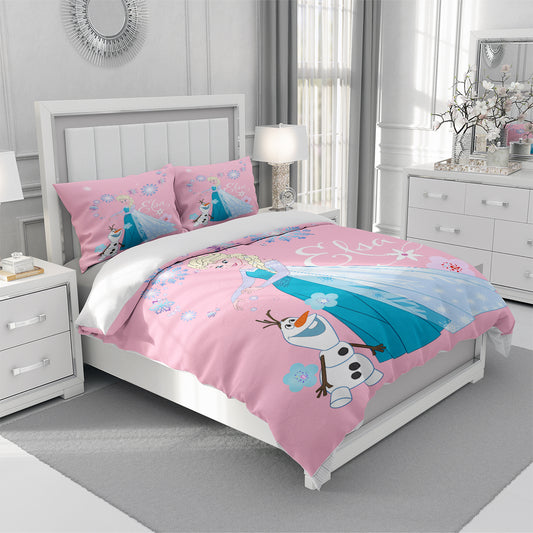 Pink Frozen Quilt Cover Set