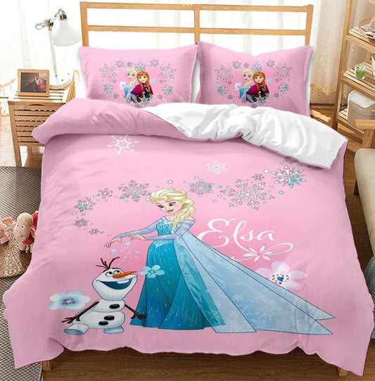 Pink Frozen Quilt Cover Set