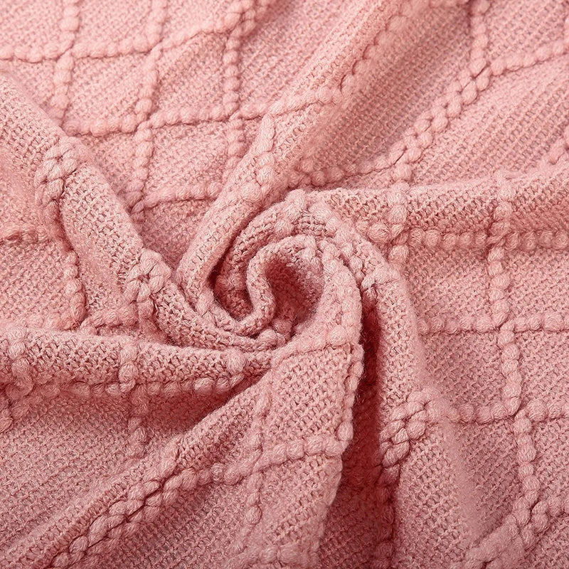 Nordic Knitted Throw with Tassels