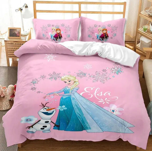 Pink Frozen Quilt Cover Set