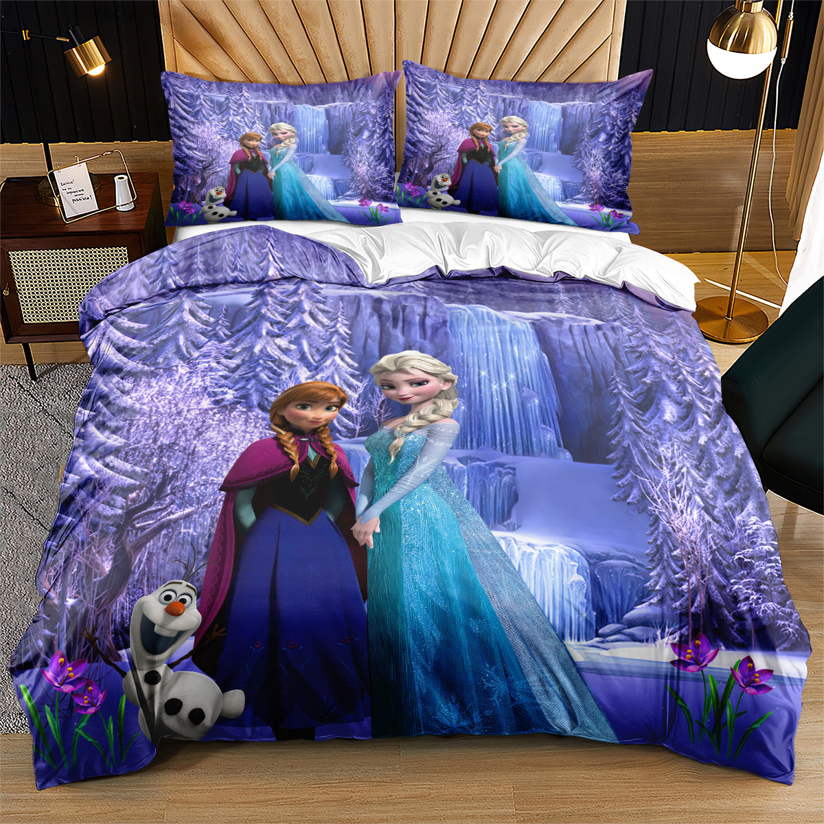 Purple Frozen Quilt Cover Set