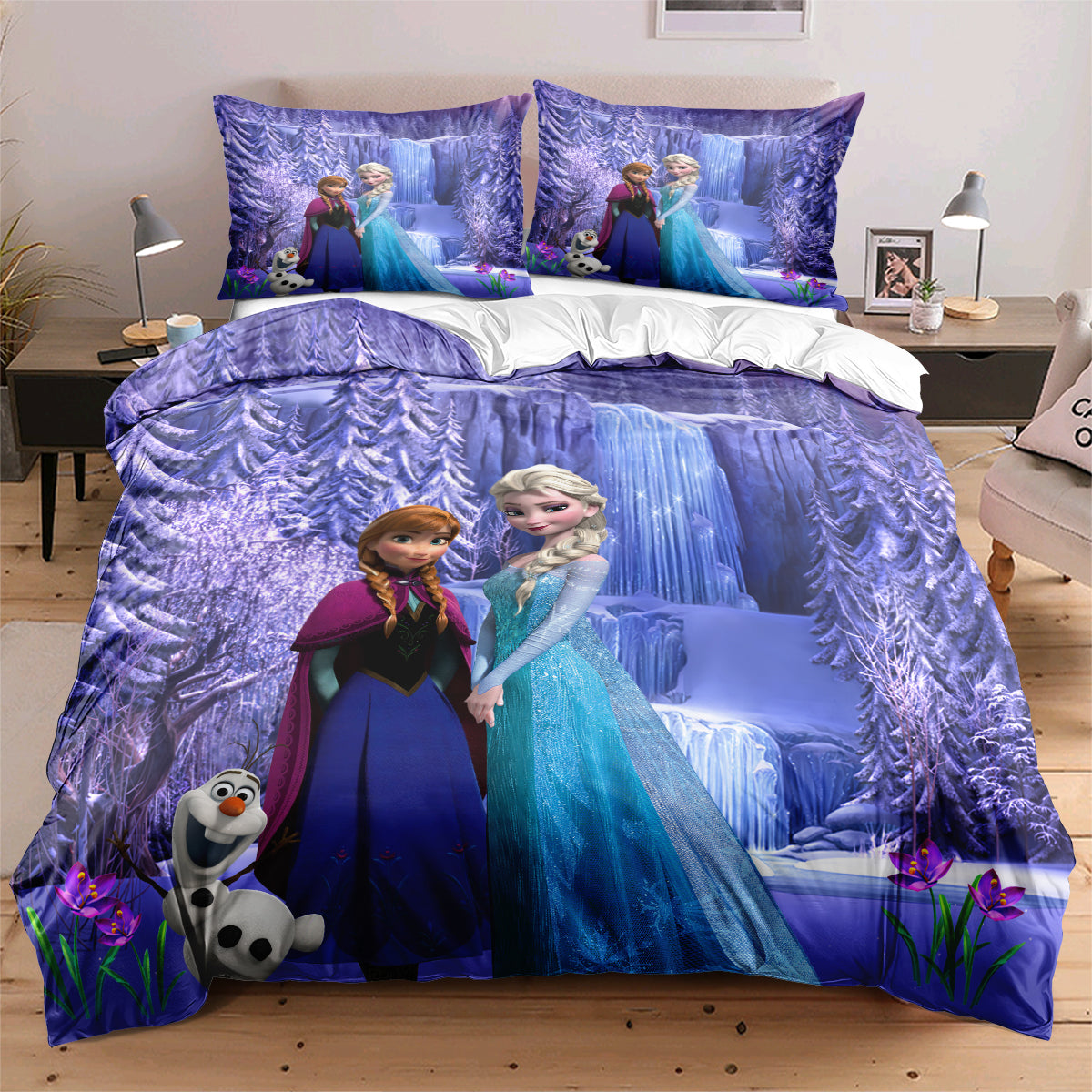 Purple Frozen Quilt Cover Set