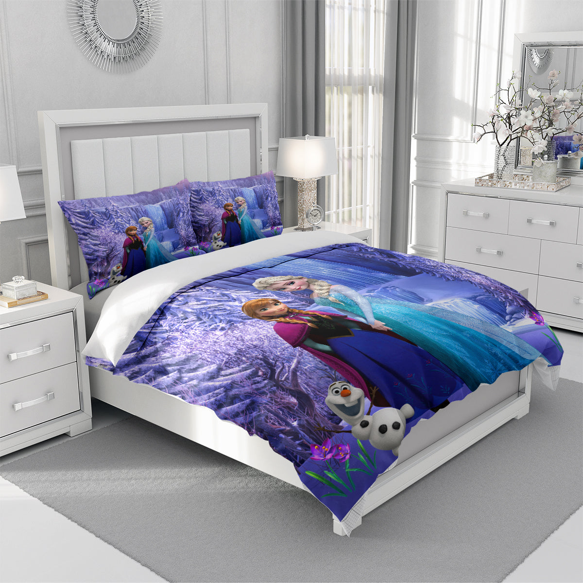 Purple Frozen Quilt Cover Set