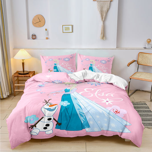 Pink Frozen Quilt Cover Set